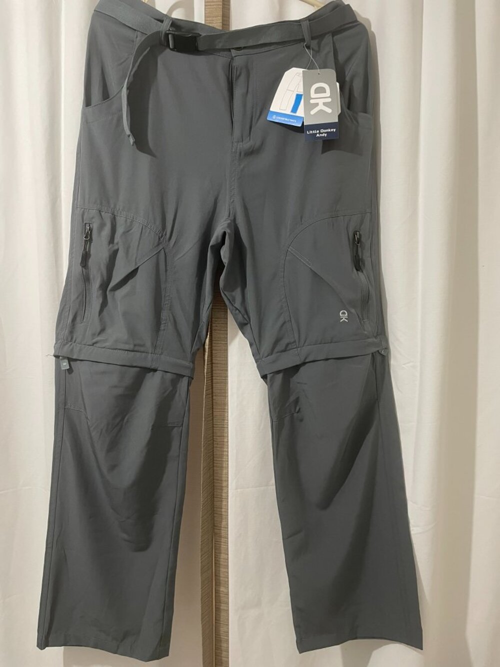Little Donkey Andy Sz Medium Grey Convertible Pants
